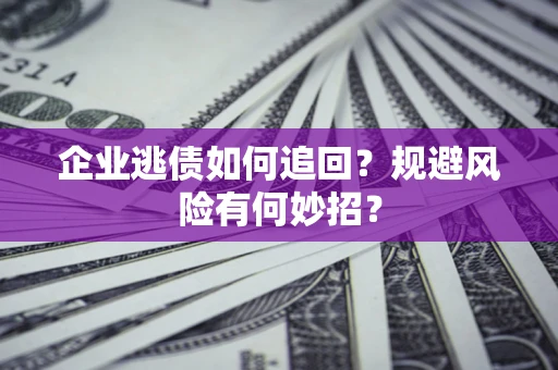 武汉企业逃债如何追回？规避风险有何妙招？