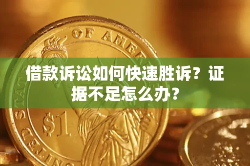 武汉借款诉讼如何快速胜诉？证据不足怎么办？